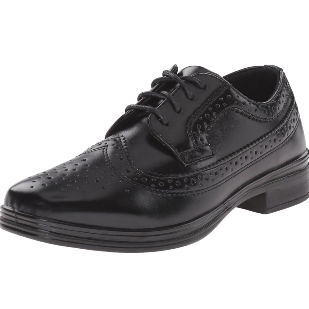 Deer Stags Boys Black Wingtip Dress Shoes